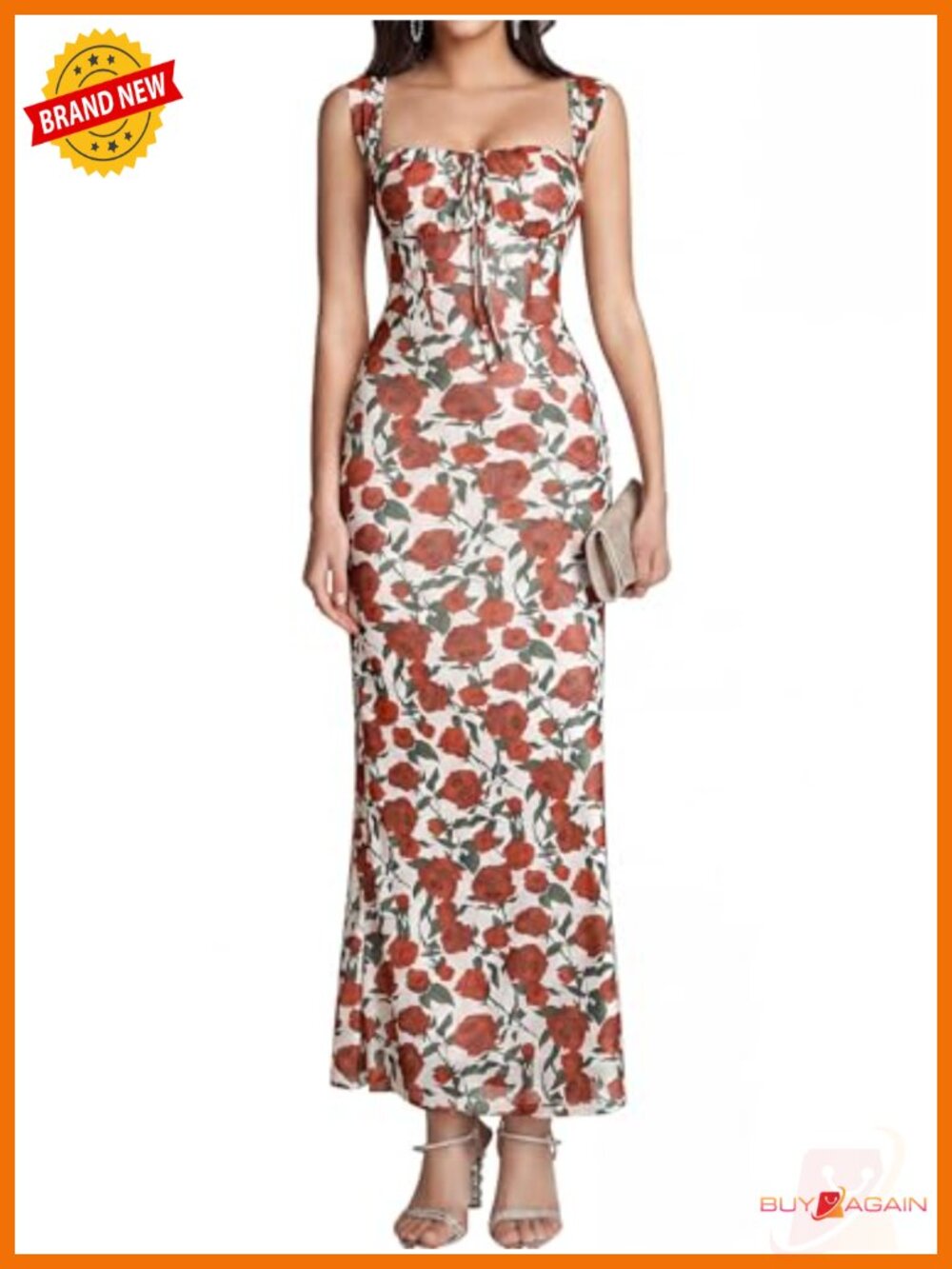Off Shoulder Floral Maxi Dress Sweetheart Bodycon Wedding Guest